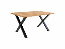 Toulon - table à manger en bois et métal 140x95cm bois clair et noir 2201500