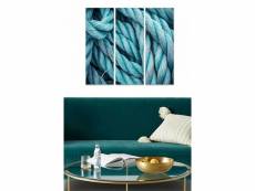 Triptyque fabulosus l70xh50cm motif cordages turquoise