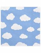 Unbekannt 20 Serviettes en papier bleu Petits nuages