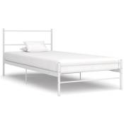 Vidaxl - Cadre de lit blanc métal 90x200 cm