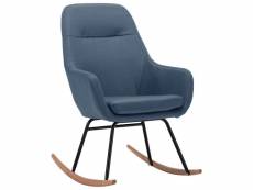 Vidaxl chaise à bascule bleu tissu 289541