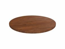 Vidaxl dessus de table rond marron foncé ø40x1,5cm chêne massif traité