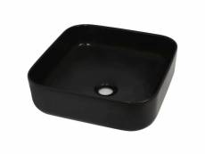Vidaxl lavabo carré céramique noir 38 x 38 x 13,5 cm 142733