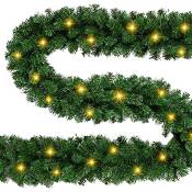 Vingo - Guirlande de Noël, décoration de Noël en rotin de 500 cm avec lumières led pour la maison, le jardin, les escaliers, la cheminée, la porte