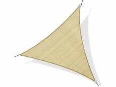 Voile d'ombrage triangulaire grande taille 4 x 4 x 4 m polyéthylène haute densité résistant aux uv coloris sable