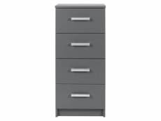 Zeine - meuble de rangement 4 tiroirs gris graphite