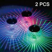 2 Pcs Flottant Piscine Lumières Solaire Alimenté Par Batterie Fleurs Gonflable Globe Glow Imperméable, Lampe De Boule De Piscine Extérieure Coloré