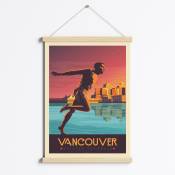 Affiche Vancouver Canada + Cadre Magnétique (Bois) 50x70 cm