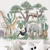 Ahlsen - Stickers muraux enfants - Decoration chambre bébé - Stickers muraux enfant - Sticker mural Animaux d'Afrique - Autocollant mural géant