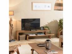 Alida - meuble tv modulable 160x40cm en bois de teck