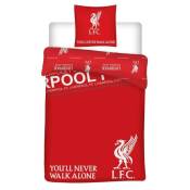 Aymax - Parure de lit réversible Football - Liverpool fc - -You'll Never Walk Alone- - 140 cm x 200 cm