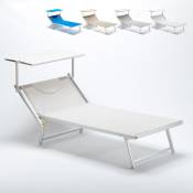 Beach And Garden Design - Transat de plage professionnel en aluminium Grande Italia Xl Couleur: Blanc