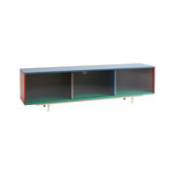 Buffet bas Colour Cabinet Floor / Large - L 180 x H 51 cm / Portes verre strié - Hay multicolore en bois