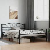 Cadre de lit Noir Acier 140 x 200 cm - Vidaxl