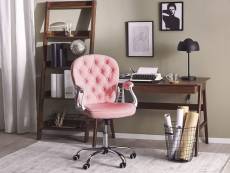 Chaise de bureau en cuir pu rose princess 150046
