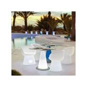 Chaise de jardin lumineuse solaire+batterie rechargeable led rgb avec télécommande 60x55x71cm - Moovere