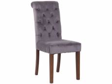 Chaise de salle à manger lisburn avec pieds en bois de caoutchouc , gris foncé/velours