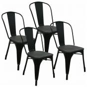 Chaises de salle à manger gaston Noir Métal Style industriel - Noir