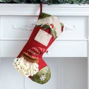 Chaussette de Noël à remplir, 1 chaussette de cadeau de Noël remplie de grands bas de Noël en forme de bonhomme de neige et de bonhomme de neige bas