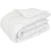 Couette polyester cocoon fibre creuse siliconée Léger (été) 200x200 cm - Blanc