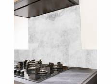 Crédence cuisine aluminium beton clair - l90xh70cm