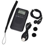 Csparkv - 103x60x15mm)Radio Portable Mini Radio de Poche avec Haut-Parleur fm/am Numérique Stéréo dsp Récepteur avec Réveil et Minuterie pour Maison