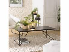 Daly - table basse rectangulaire noire 120x60cm piètement métal