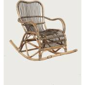 Daya - Fauteuil rocking chair en rotin - Naturel