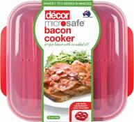 Décor Microsafe Cuiseur à bacon sans BPA Passe au lave-vaisselle Rouge Taille unique