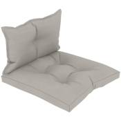 Décoshop26 - Coussins de sol canapé de palette en tissu taupe dossier et assise