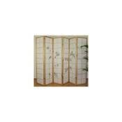 Décoshop26 - Paravent 6 panneaux japonais en bois 264x175 cm