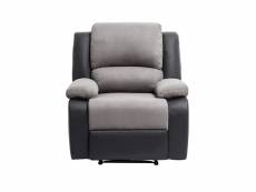 Eden solo - fauteuil de relaxation manuel - microfibre/simili - gris/noir 9121ENG1