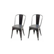 Ensemble 2 chaises pour design industriel en acier
