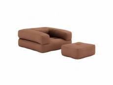 Fauteuil futon standard convertible cube chair couleur brun argile 20100996432