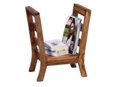 Finebuy porte-revues bois massif sheesham 44 x 51,5 x 28 cm porte-journaux | porte-brochures style maison de campagne | meubles en bois étagère en boi