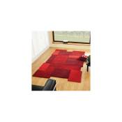 Flair Rugs - Tapis design en laine géométrique pour salon Collage Rouge 90x150 - Rouge
