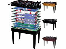 Gamesplanet® table de jeux multigame "mega" noir, multi-jeux 15 en 1, avec accessoires complets, billard, baby-foot, ping pong