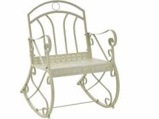 Gientex fauteuil à bascule de terrasse en métal avec dossier et accoudoirs, chaise de jardin avec cadre en métal robuste hauteur assise 45cm, pour jar