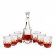 Gobelets Ménage Verre Whisky Coupe Set Verre À Vin 6 7 Ensembles De Style Européen Créatif Couvert avec Carafe De Bouteille De Vin Rouge Givré JXLBB