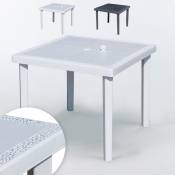 Grand Soleil - Table bar Poly-rotin carrée 90x90 Gruvyer Couleur: Blanc