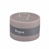 HOMEA 6BPC022TF Bougie Cylindrique Paraffine Taupe