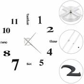 Horloge murale 3D Design moderne 100 cm XXL Noir - noir