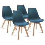 Idmarket - Lot de 4 chaises scandinaves sara - Bleu