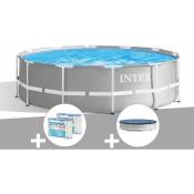Intex - Kit piscine tubulaire Prism Frame ronde 3,66 x 1,22 m + 6 cartouches de filtration + Bâche de protection