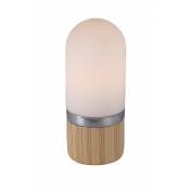 Lampe à poser cylindrique en verre opaque blanc style scandinave - neils