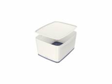Leitz mybox - boîte de rangement avec couvercle - medium - blanc et gris