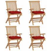 Les Tendances - Chaises de jardin avec coussins rouge