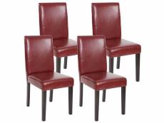 Lot de 4 chaises de séjour littau, simili-cuir, brun
