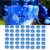 Lot de 48 guirlandes lumineuses à piles de 2,1 m, 20 LED scintillantes de Noël, fil argenté, étanches pour bocaux Mason, mariage, centre de table de