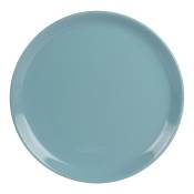 Lot de 6 assiettes plate 25 cm bleu en grès H2.5